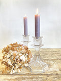 Pair of vintage glass candlesticks A