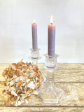 Pair of vintage glass candlesticks A