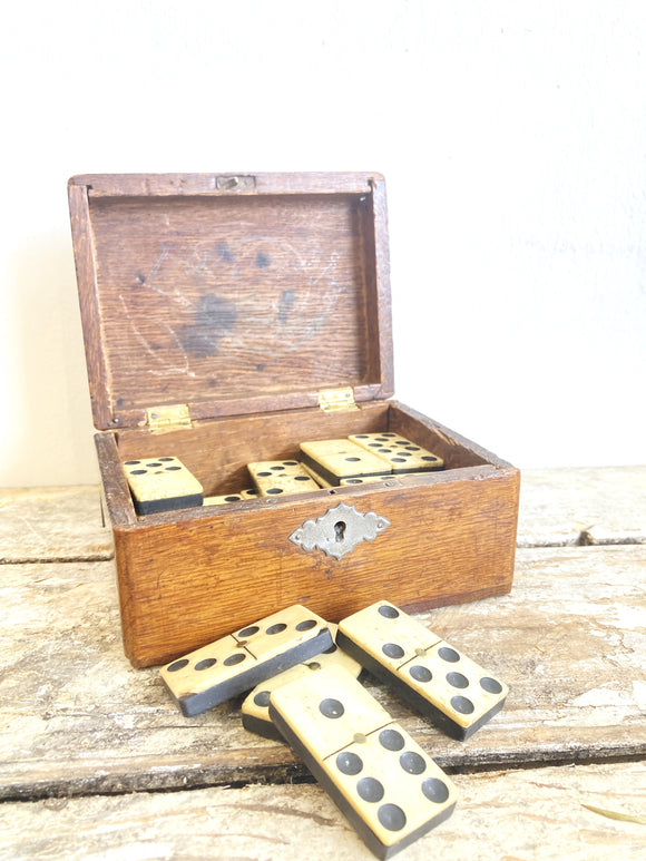 Antique bone & ebony dominoes