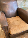 Vintage French leather Club Chair