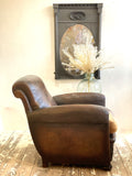 Vintage French leather Club Chair