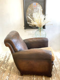 Vintage French leather Club Chair