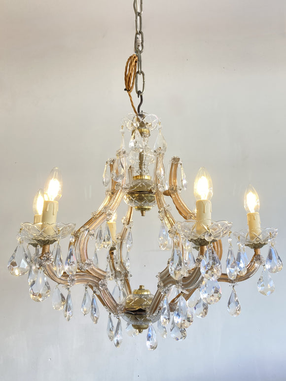 Vintage 6 arm Marie Therese chandelier