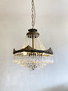 Antique waterfall chandelier with empire top