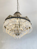 Antique waterfall chandelier with empire top