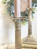 Pair of Victorian silver plate candlesticks