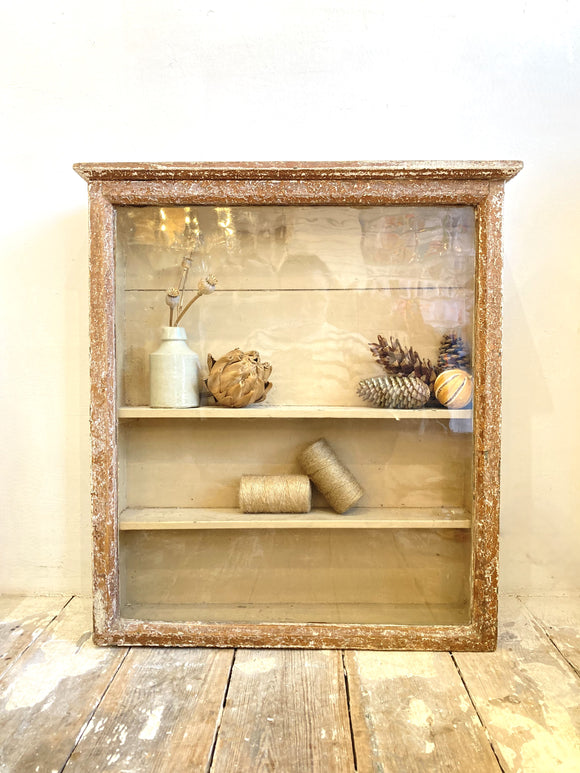 Shallow antique display cabinet