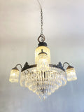 Antique waterfall chandelier with 4 arms