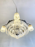 Antique waterfall chandelier with 4 arms