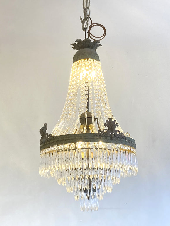 Antique multi-ring chandelier