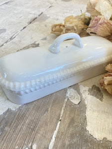 C19th Spode ceramic toothbrush box