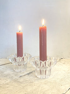 Vintage glass candle holders