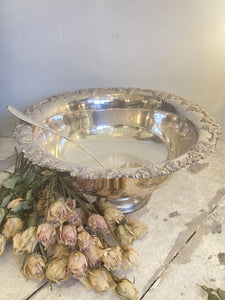 Large vintage punchbowl and ladle