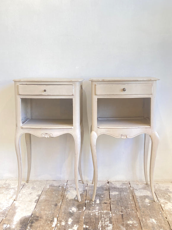 Painted vintage French bedsides