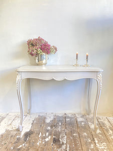 Painted French writing table with drawer