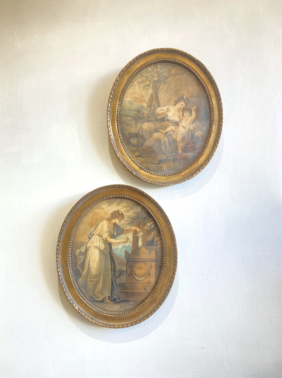 C19th Shakespeare watercolours in original gilt frames