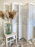 Pair of rustic white three-fold screens