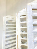 Pair of rustic white three-fold screens