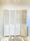 Pair of rustic white three-fold screens