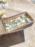 Victorian bone Double 9 miniature travel dominoes