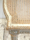 C19th French caned-top double stool