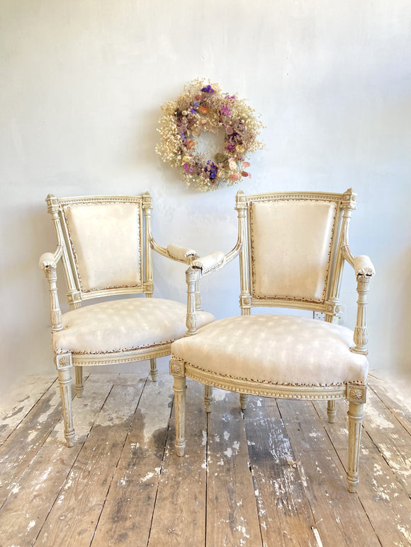 Pair of antique French fauteuil