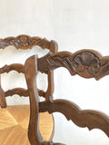 Pair of vintage French rush-seated chairs