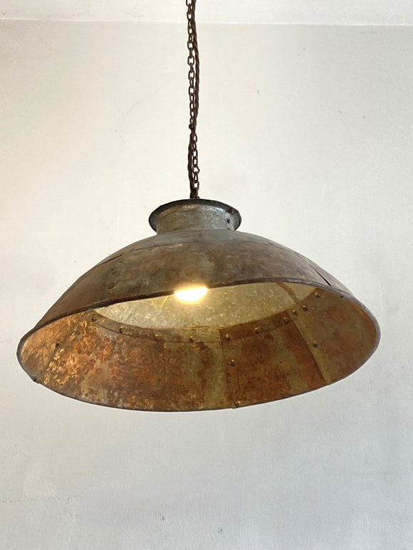 Reclaimed industrial galvanised pendant